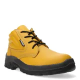 Botas de trabajo Worker Ador color amarillo con puntera composite y suela negra de poliuretano bidensidad. Confeccionadas en cuero curtido al cromo y contrafuerte resinado termo conformado.