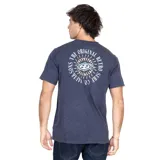 Remera azul de manga corta con cuello redondo y estampado en el pecho con el logo de la marca y la leyenda "The Original Retro Surf Co.".