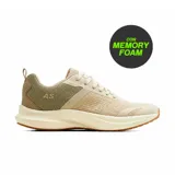 Championes deportivos American Sport modelo Mike, de color beige con detalles en verde militar y suela blanca con base marrón. Cuentan con tecnología Memory Foam, cordones tono sobre tono y logo de la marca impreso en el lateral.