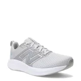 Championes de running New Balance modelo 460, color gris con detalles plateados y suela blanca. Presentan un diseño de malla transpirable con el logo N característico en los laterales.