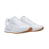 Championes Reebok Royal Glide de cuero blanco con detalles en gris y suela de goma color caramelo.