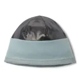 Gorro de lana tejido en color celeste, con forro reflectante térmico interno y logo de la marca bordado en el lateral.