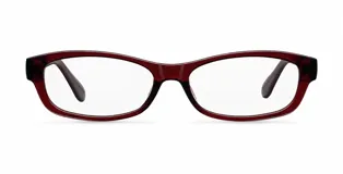 Lentes blueblocker modelo Amar con montura rectangular en tono bordó translúcido, diseñados para proteger la visión de la luz azul de pantallas y rayos UV.