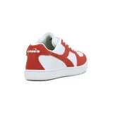 Championes Diadora Helio II de mujer, color blanco con detalles en naranja.