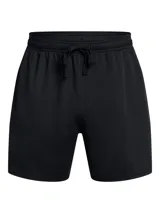 Short deportivo Under Armour de malla, color negro, con cintura elástica y logo de la marca en el lateral.