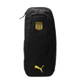 Botinera negra con escudo del Club Atlético Peñarol y logo de Puma en amarillo.
