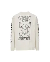 Remera de manga larga Obey, color negro, con estampado gráfico en el frente y en ambas mangas.
