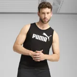 Musculosa Puma ESS No1 Logo Tank de color negro, con el logotipo de la marca estampado en grande en color blanco en el pecho.