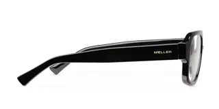 Lentes con filtro de luz azul y protección UV400, con montura estilo aviador en color negro y cristales transparentes.