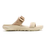 Sandalias Merrell District 4 Recast Slide color beige, con tiras de malla y cincha, hebilla ajustable y suela de EVA.