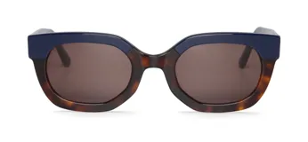 Lentes de sol Mr Boho modelo Parnell, con montura de acetato color carey y azul, y lentes marrones.