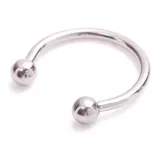 Piercing circular de acero quirúrgico plateado, para usar en la boca, nariz u oreja sin necesidad de perforación.