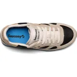 Championes Saucony Shadow Original, color beige con detalles en negro, naranja, fucsia y celeste.