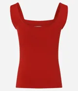 Blusa básica sin mangas marca Cortelle, confeccionada en poliamida, con escote cuadrado y tirantes medianos.