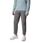 Pantalón de senderismo Columbia modelo Essential Hike para hombre, de color gris, con diseño ligero, elástico y tecnología de repelencia Omni-Shield. Cuenta con bolsillos con cremallera y dobladillo ajustable.