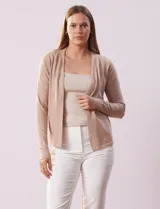 Cardigan tejido color beige, marca Vila Milano.