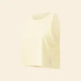 Musculosa deportiva de corte holgado y diseño fluido, con cuello redondo y aberturas laterales en el ruedo.