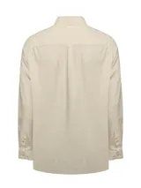 Camisa de manga larga RKF modelo Flasquare, confeccionada en algodón con textura de franela y estampado de cuadros pequeños. Presenta cuello clásico, cierre frontal con botones y un bolsillo en el pecho con el logo de la marca bordado.