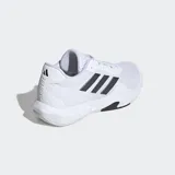 Championes de training Adidas Amplimove Trainer, color blanco con las tres franjas características en negro. Presentan una parte superior de malla sin costuras con refuerzos de TPU y mediasuela esculpida de EVA.