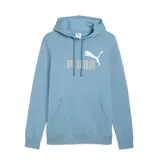 Canguro con capucha Puma, color celeste, con bolsillo frontal tipo canguro y logo de la marca estampado en el pecho en color blanco y gris.
