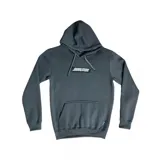 Canguro Santa Cruz de color gris oscuro, con capucha ajustable mediante cordones, bolsillo tipo canguro en la parte frontal y estampa con el logo de la marca en el pecho.