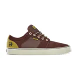 Championes Etnies Barge LS color bordó con detalles en amarillo y suela color crema.