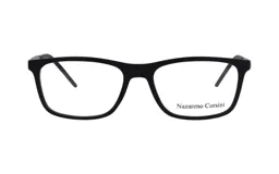 Lentes armazón Nazareno Corsini modelo 118, color negro mate, con diseño rectangular clásico y patillas finas.