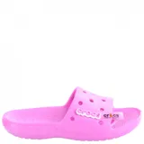 Sandalias tipo slide de la marca Crocs, color rosado, con diseño ergonómico, perforaciones en la banda superior y suela texturizada.