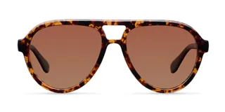 Lentes de sol de aviador unisex, marca Kena, modelo Tigris Brown. Montura de carey con doble puente y lentes marrones polarizadas con protección UV400.