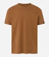 Remera básica de hombre con cuello redondo y manga corta, confeccionada en algodón con textura acanalada y corte comfort.