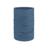 Bufanda tubular de microfibra elástica color azul.