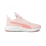 Championes de running Puma modelo Incinerate, color rosado con suela blanca. Presentan diseño de malla transpirable y el logo característico de la marca en el lateral.
