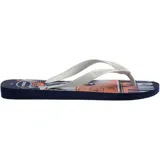 Ojotas Havaianas Top Athletic con diseño estampado en tonos negro, gris y verde, con motivos de skateboarding.