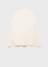 Jersey de punto fino con cuello perkins, diseño oversize de corte recto y manga larga con terminaciones en canalé.