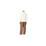 Sweater Lacoste de punto trenzado en color blanco, con cuello redondo, manga larga y el clásico logo del cocodrilo bordado en el pecho.