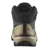 Botas de trekking Salomon X Ultra 360 Mid Gore-Tex, de media caña, color negro, gris y tostado. Cuenta con tecnología impermeable Gore-Tex, chasis avanzado para mayor estabilidad, suela Contagrip con agarre todoterreno y cordones tradicionales.