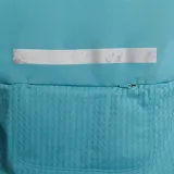 Remera de running Nike Therma-FIT Run Division Element, color turquesa con cierre de media cremallera, mangas largas con orificios para los pulgares y logo reflectante en el pecho.