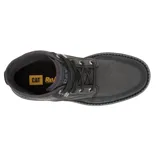 Bota de caña media Caterpillar, confeccionada en una combinación de canvas y gamuza. Presenta cierre con cordones, suela de goma dentada para mayor tracción y logo de la marca en el lateral y la lengüeta.
