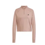 Buzo Adidas de training color rosa, con cierre corto y cuello alto. Confeccionado en poliéster reciclado y elastano, con tecnología Aeroready.