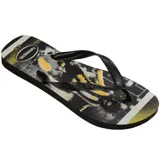 Ojotas Havaianas Top Athletic con diseño estampado en tonos negro, gris y verde, con motivos de skateboarding.