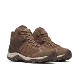 Bota de senderismo de media caña Merrell Accentor 3 Mid WP para hombre, color marrón. Fabricada con gamuza y malla impermeable, con cordones y correas reciclados. Cuenta con puntera de goma protectora, forro de malla reciclada, plantilla de espuma EVA reciclada, tratamiento antiolor Cleansport NXT™, arco de nailon moldeado, amortiguación Merrell Air Cushion y suela de goma adhesiva Merrell.