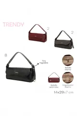 Cartera tipo bandolera de cuero sintético color bordó, de diseño estructurado alargado con solapa frontal, manija corta ajustable y detalles metálicos plateados.