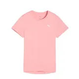 Remera de manga corta Puma, color rosado, con cuello redondo y logo de la marca estampado en blanco en el pecho.