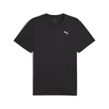 Remera deportiva Puma Ess Poly para hombre, color negro con logo blanco estampado en el pecho.