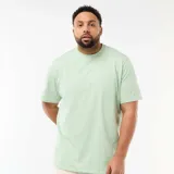 Camiseta de manga corta con cuello redondo, confeccionada en algodón de color verde menta.