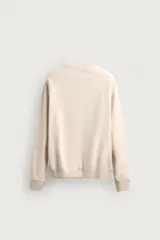 Sudadera regular fit color azul, de cuello redondo, manga larga ranglán y efecto lavado con acabados en rib.