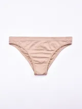 Vedetina de corte clásico sin costuras (seamless), color beige claro, con cintura elástica ancha.