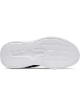 Championes de running Under Armour Phade RN 3, color negro con detalles en violeta y suela blanca. Presentan parte superior de malla transpirable, entresuela de amortiguación EVA y suela de goma flexible.