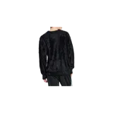 Sweater A Bathing Ape de punto fuzzy color negro, con diseño de logo gráfico en la parte frontal y cuello redondo.