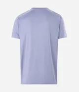 Remera deportiva de manga corta y cuello redondo, color celeste, con tecnología dry y detalles reflectantes en los hombros.